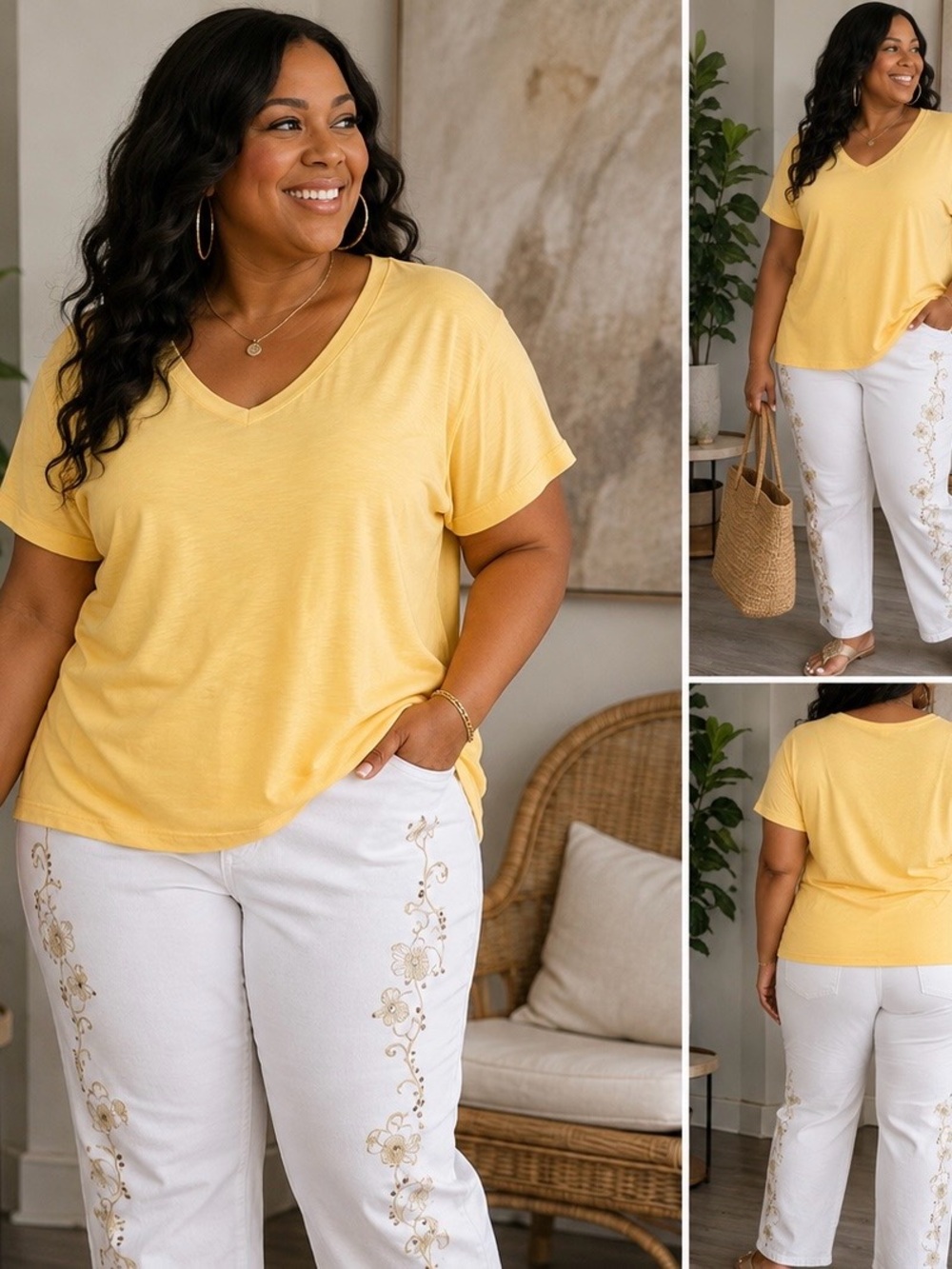 Everyday V-Neck Tee - Yellow